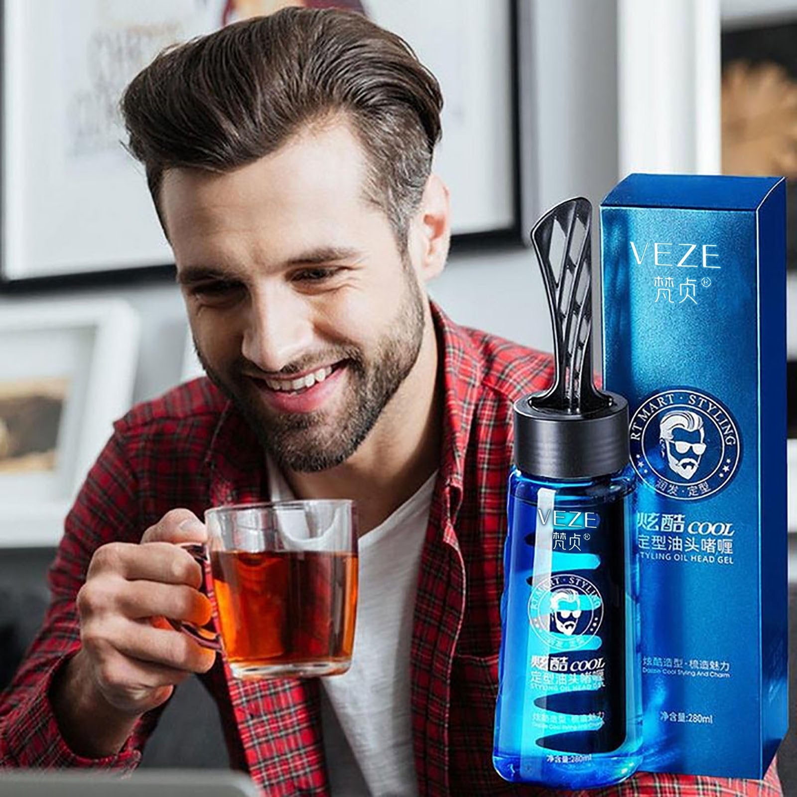 Veze Cool Hair Styling Gel & Oil Head Gel with Comb for Men - Eluna